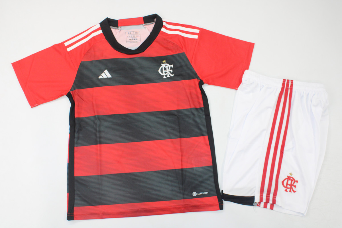 Kids-Flamengo 23/24 Home Soccer Jersey